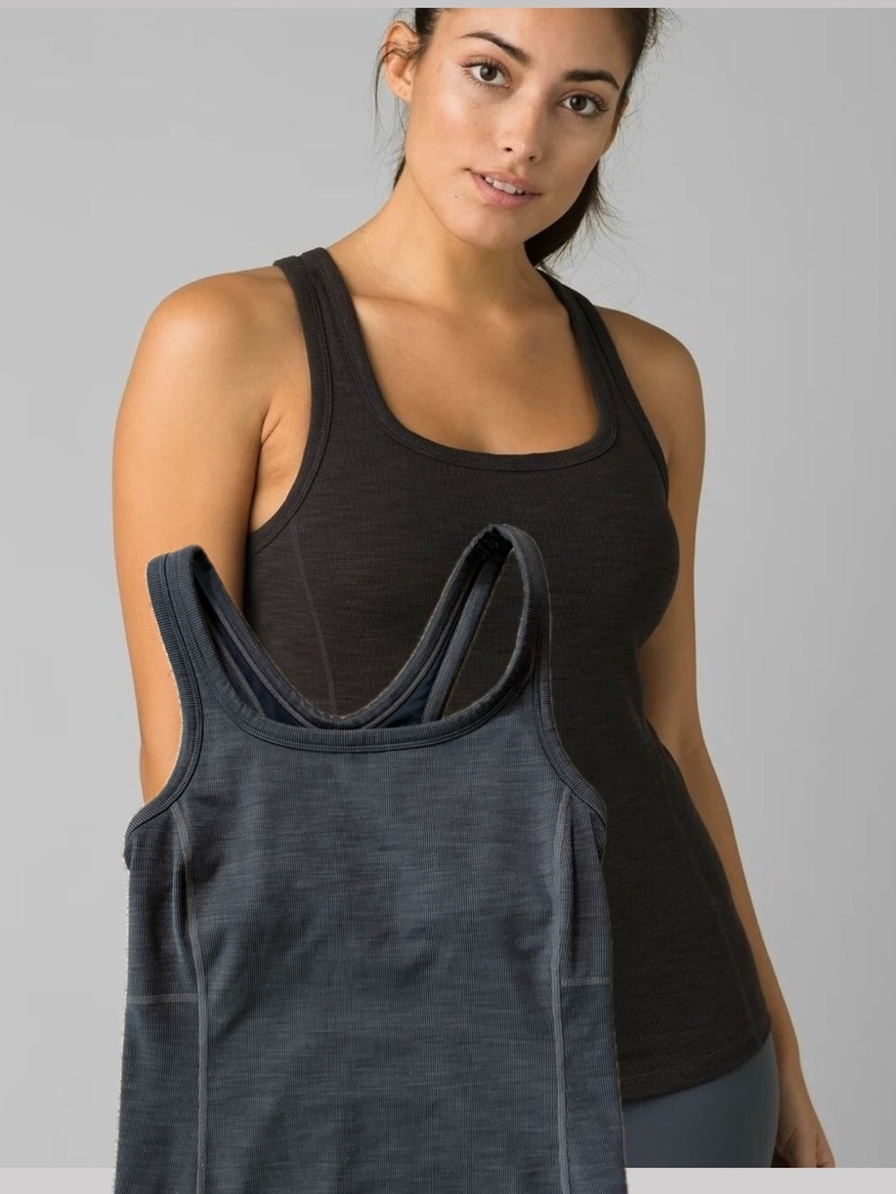Prana Becksa Yoga Active Tank Brown Ribbed XS